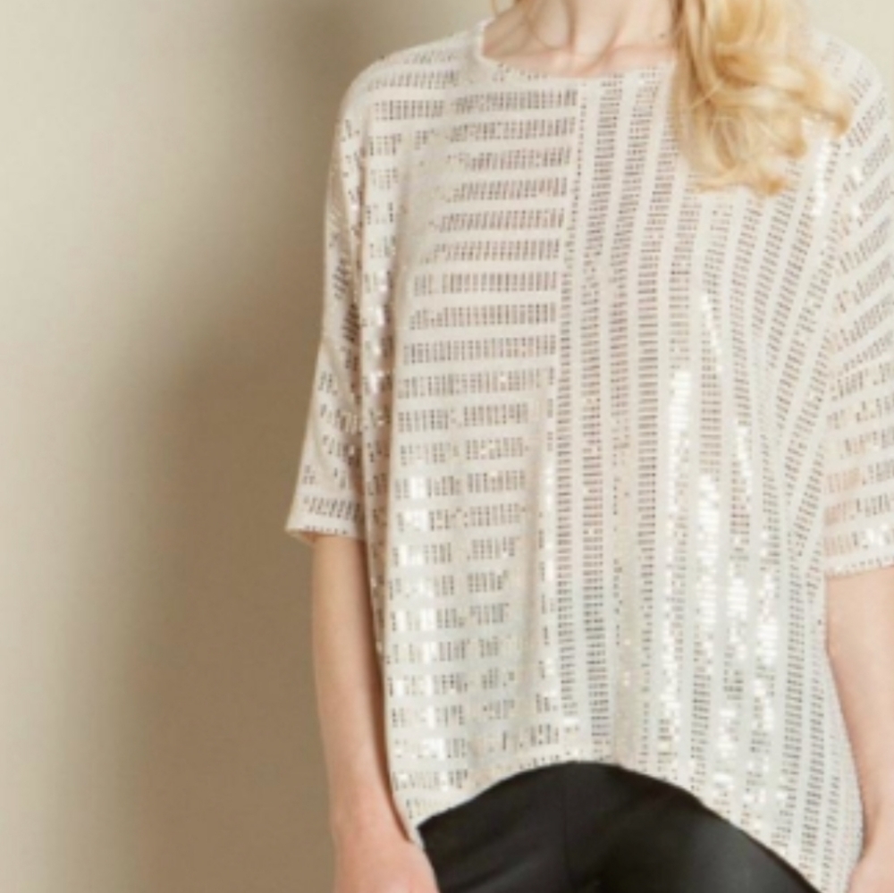 Clara SunWoo Cream Gold Box Top Size XS (4-6)